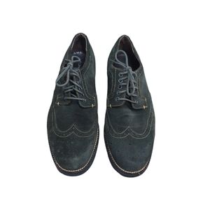 Donald J Pliner green suede Oxford wing tip shoes size 8.5